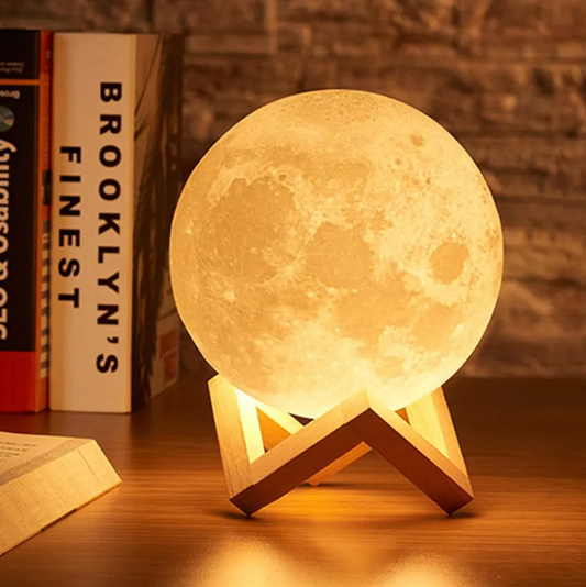 3D Moon Lamp – Rechargeable LED Night Light with Realistic Moon Texture